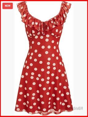 Polka Dot Sleeveless V-Neck Midi Dress Casual Summer Going Out Tank Dress